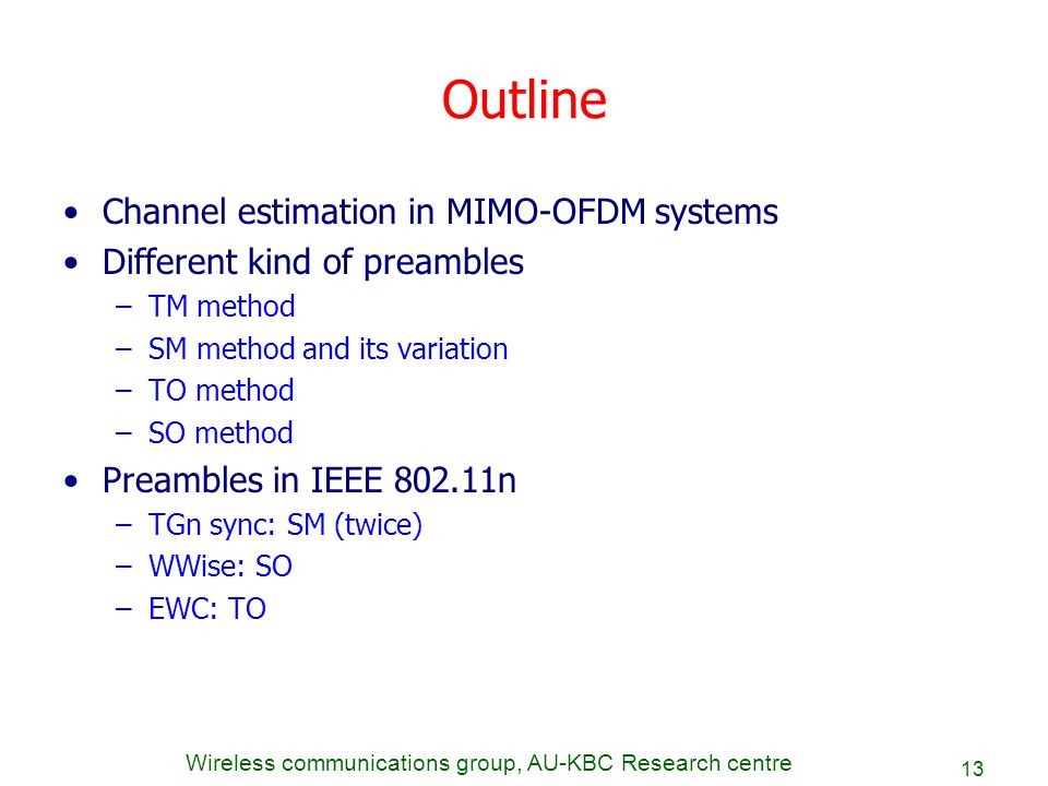 Master thesis presentation: Synchronization and channel estimation in massive MIMO systems